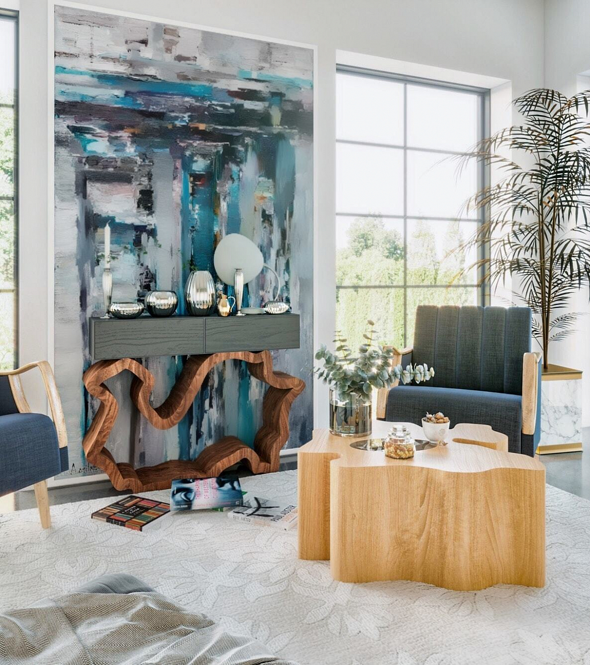 Журнальный столик деревянный фигурный дуб "Пень" от Odingeniy ODINGENIY  178455 Бежевый  - Вид №4