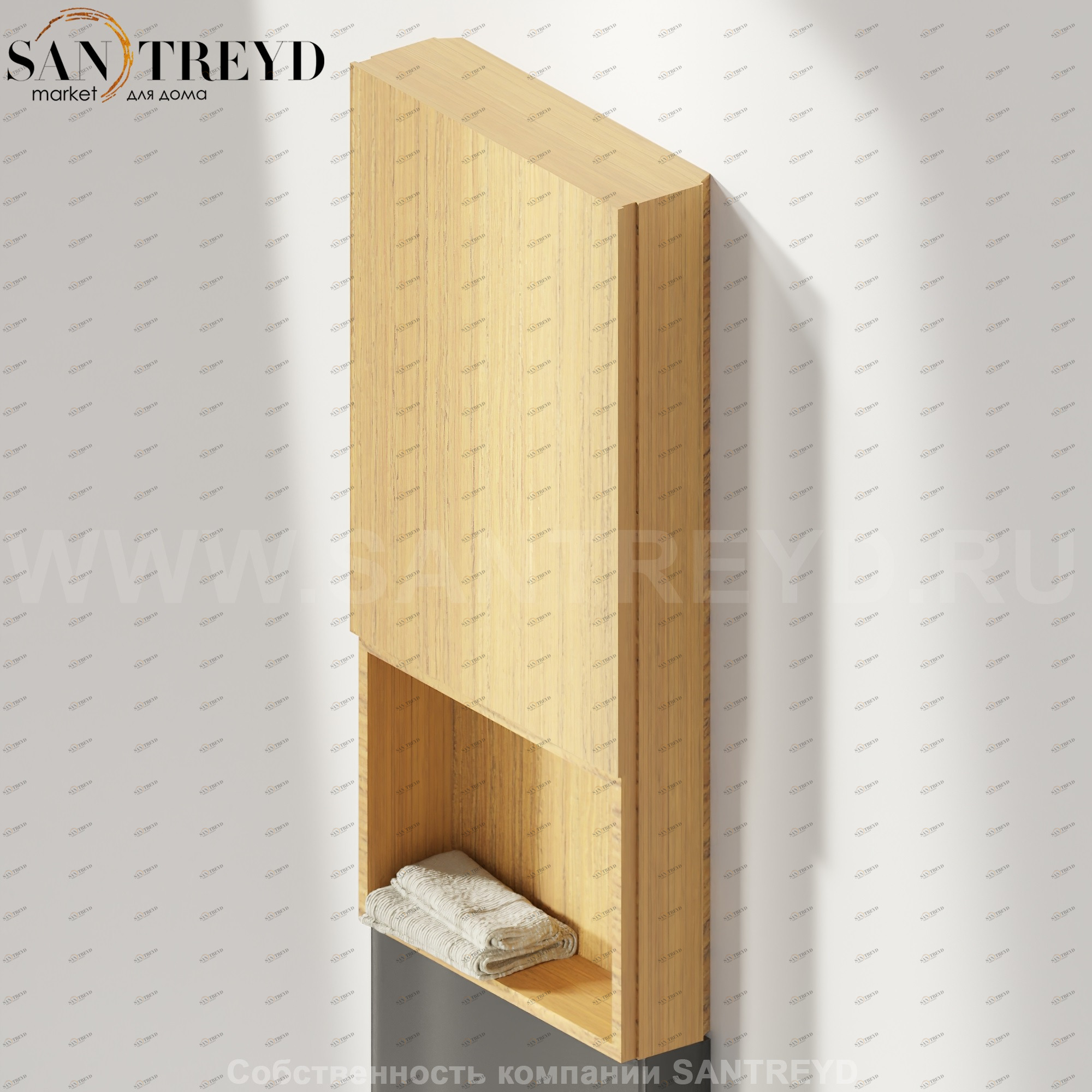 Верхний модуль MONOLITH с полкой тик Agape AMON1292TT