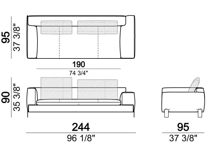 3-местный тканевый диван Arketipo BROWN SUGAR ARCH-00058205 - Вид №8