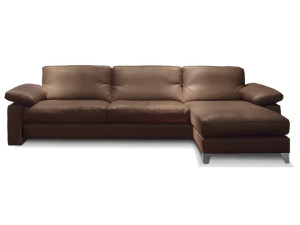 4-местный кожаный диван с полуостровом