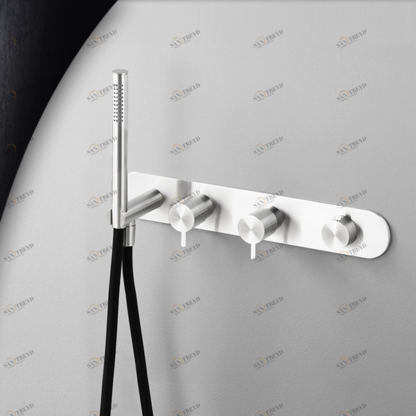 Смеситель для душа глянцевая сталь с белой ручкой Toki Radomonte TKI51LCIL21