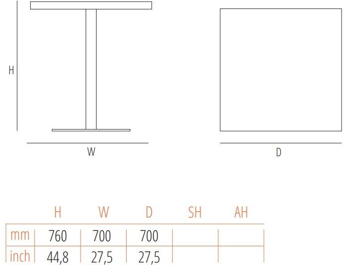 Wiener GTV Design Квадратный металлический стол sun-id-1371133 - Вид №6