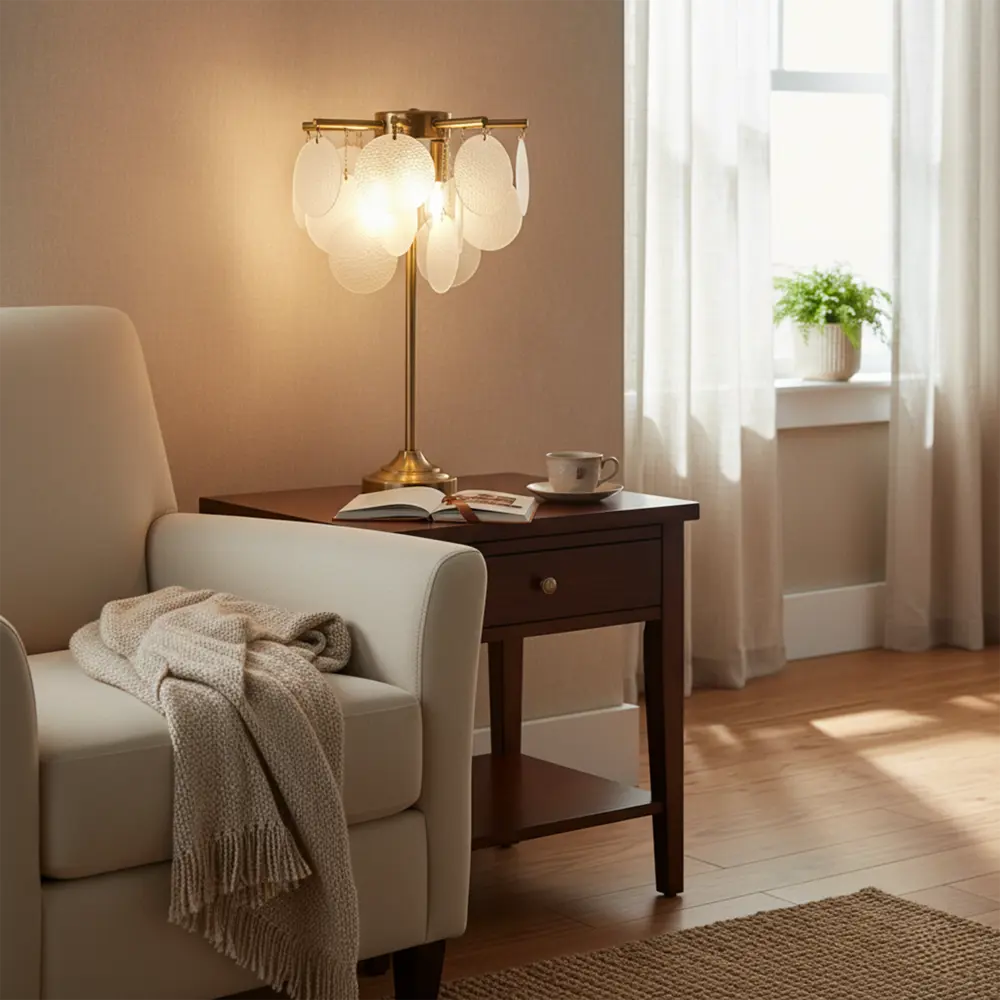 Настольная лампа Estares Telia цвет бронза STLM-2155574 - Вид №4