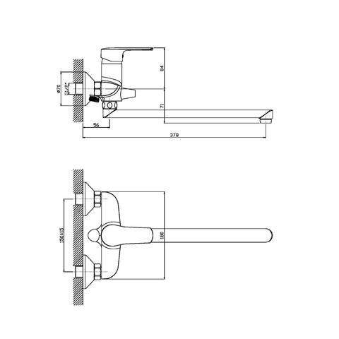 Orange Sofi M43-211cr однорычажный смеситель для ванны/душа Хром sun-id-1516932 - Вид №1