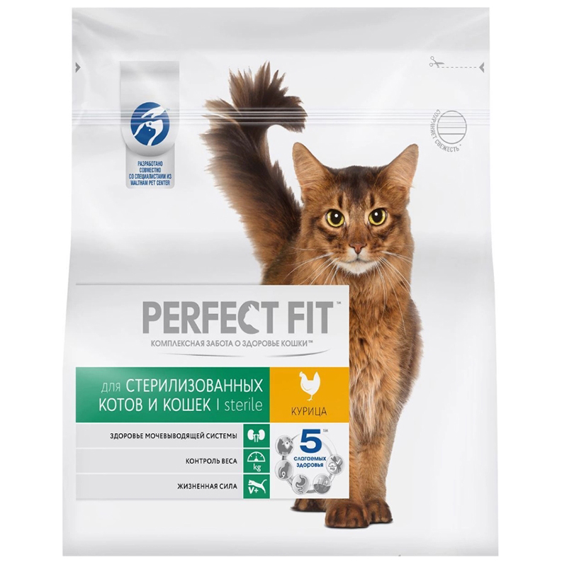 ПР0028923 Корм для кошек для стерилизованных курица сух. 1,2кг Perfect Fit 