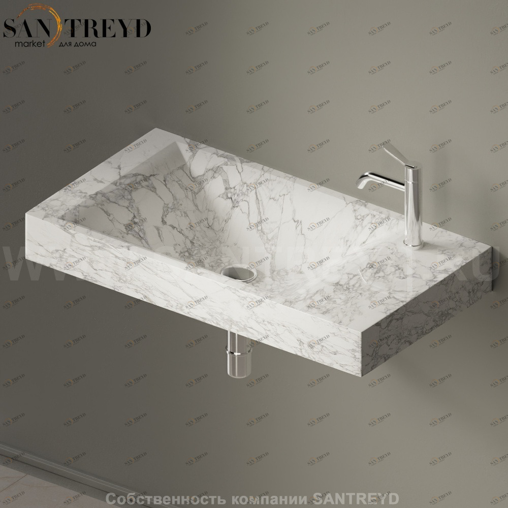 ACER15084SBMC Подвесная раковина настенная прямоугольная Agape  белая 