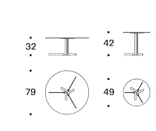 Круглый журнальный столик с верхней частью HPL и металлическими ножками Saba Italia ARCH-00060690 - Вид №4