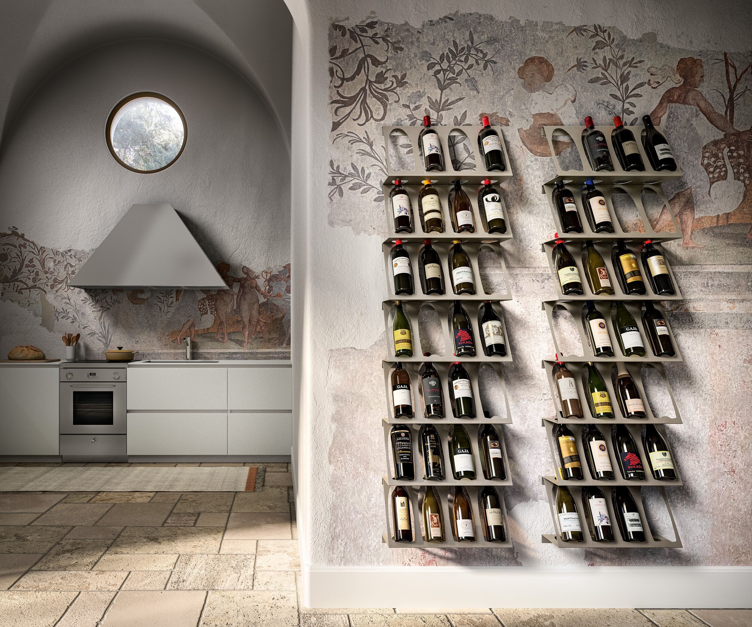 Металлическая настенная винная стойка Canel Fucina Design TECA ARCH-00023557 - Вид №6