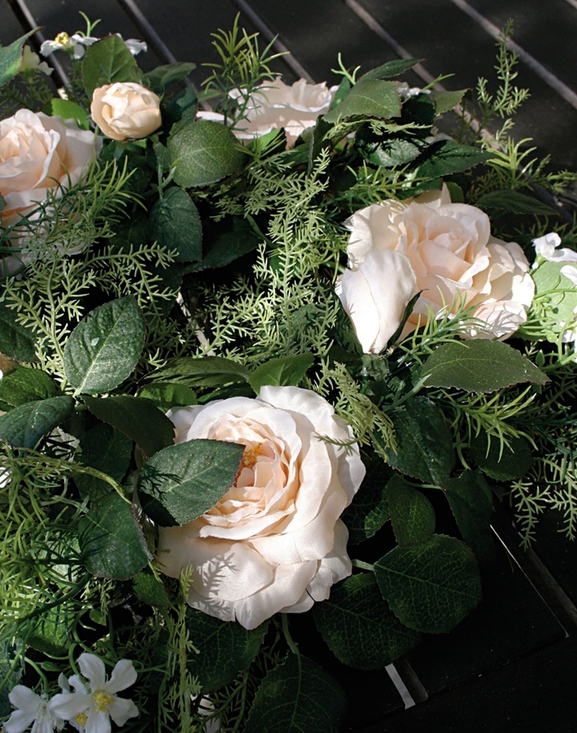 2645 553 a3 Венок из искусственных роз, на ротанге, Ø 32 см, абрикос H-andreas 