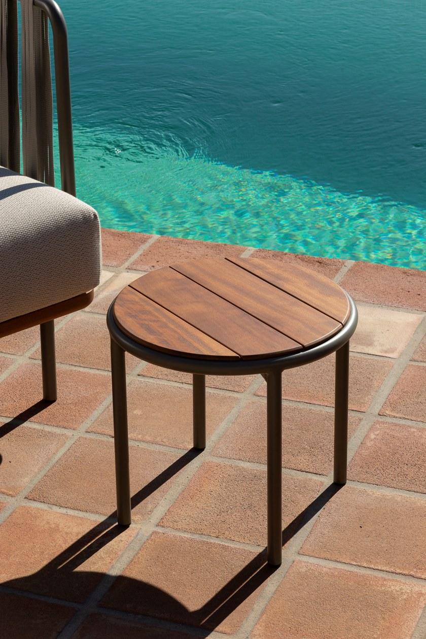 Bivaq Низкий круглый журнальный столик из стали и дерева Teja sun-id-1494140 - Вид №5