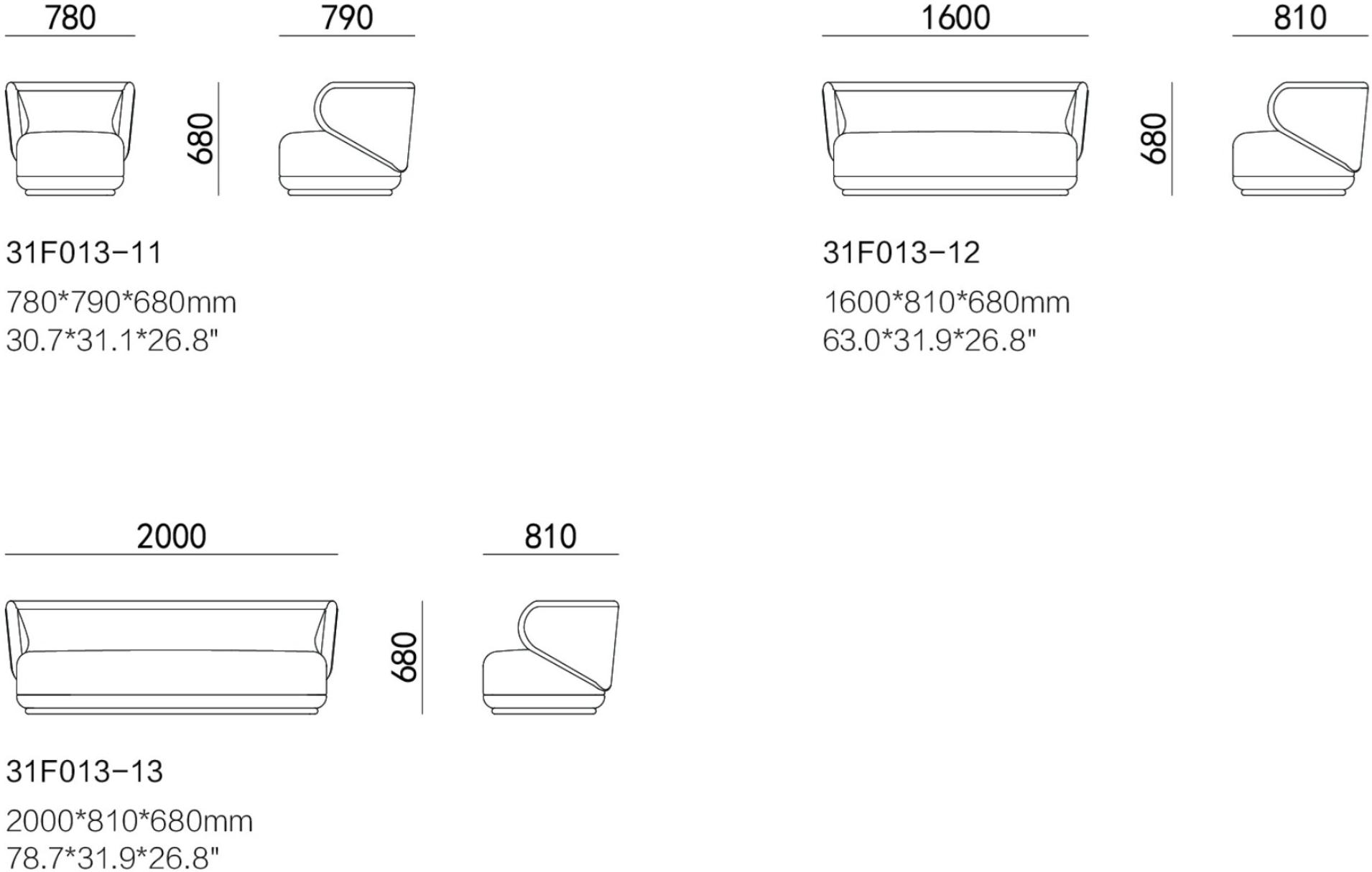 HC28 Cosmo 2-местный тканевый диван Hap 31f013 - Вид №2