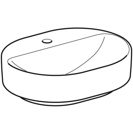 500.776.01.2 Накладная раковина Geberit VariForm эллиптической формы, с полкой для отверстия под смеситель Geberit  - Вид №8