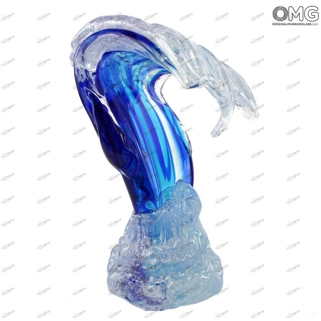 3924 ORIGINALMURANOGLASS Скульптура Волна в Каганаве - муранское стекло OMG 18 см 
