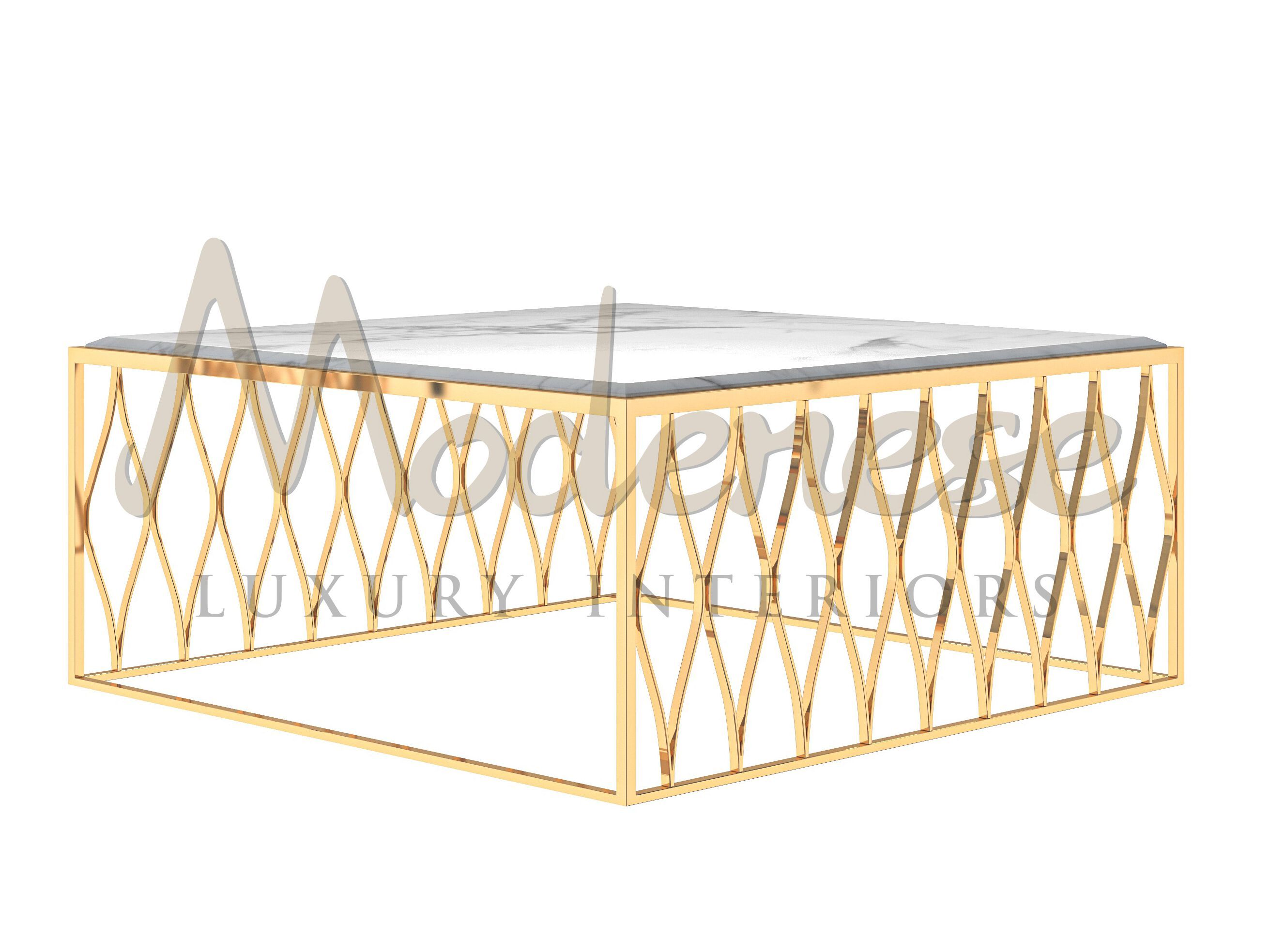 Мраморный низкий квадратный журнальный столик Modenese Luxury Interiors STELLA LUMINA ARCH-00130024 - Вид №1