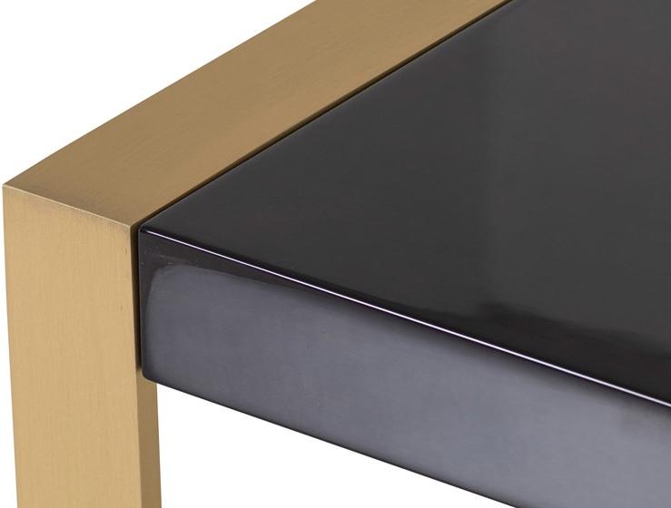 Stylish Club Квадратный журнальный столик из латуни и дерева Empire Scf.e04 - Вид №2