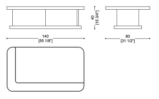 Прямоугольный бронзовый журнальный столик Sicis Diamond ARCH-00099461 - Вид №4