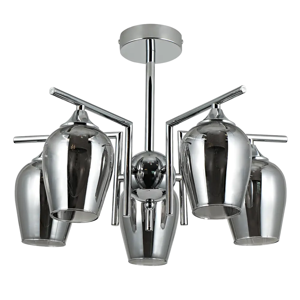 Люстра на штанге Libre 5 ламп 20 м² цвет хром SCHAFFNER STLM-2016170 - Вид №2