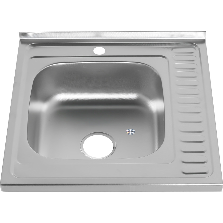 Мойка 6060 L MELANA 0,8/180 ДЕКОР накладная прямоугольная с сифоном (097D t L *10) 097D t L (*10)