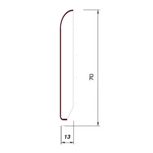 Плинтус Tecnorivest Сахара Шпонированный Прямой 70х13 Дуб 2500х70 мм.