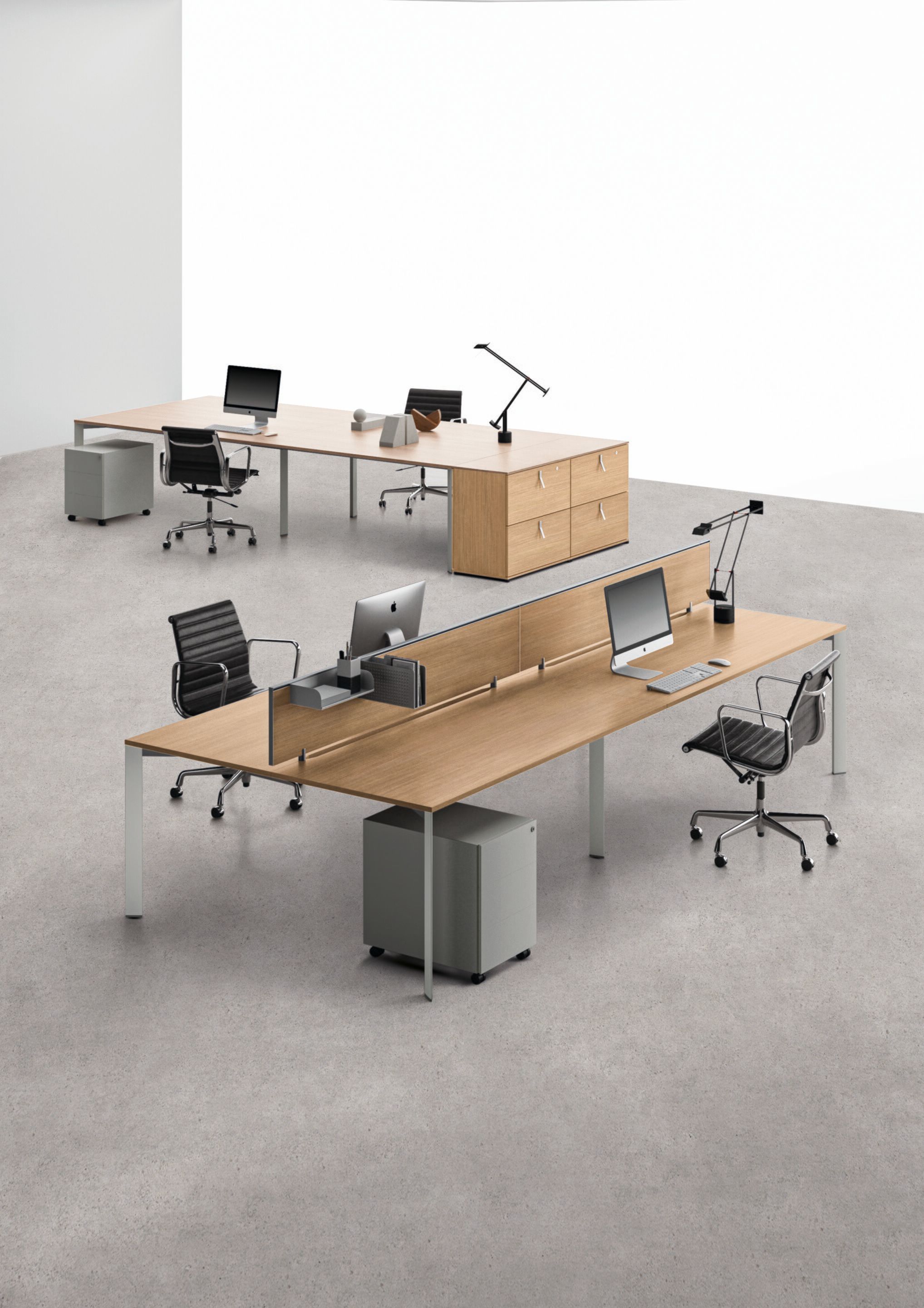 Множественный стол со встроенной полкой Citterio осколок ARCH-00074473