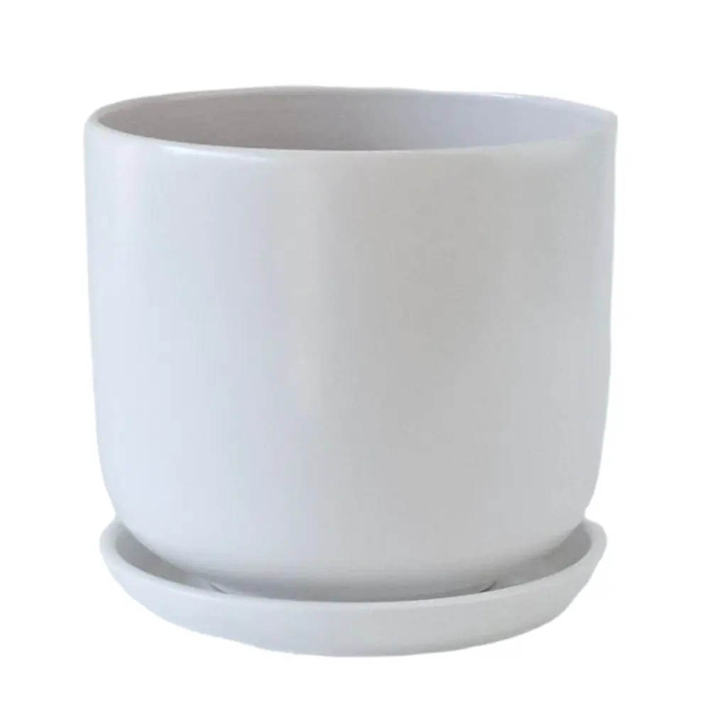 Горшок для цветов Шайн Ø12 h10.5 см v0.8 л керамика белый Santreyd нет STLM-2040647