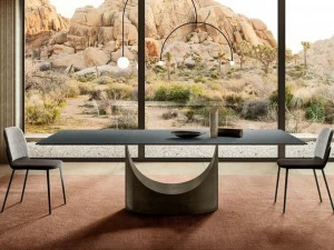 Lago Стол с металлическим основанием и стеклянной столешницей