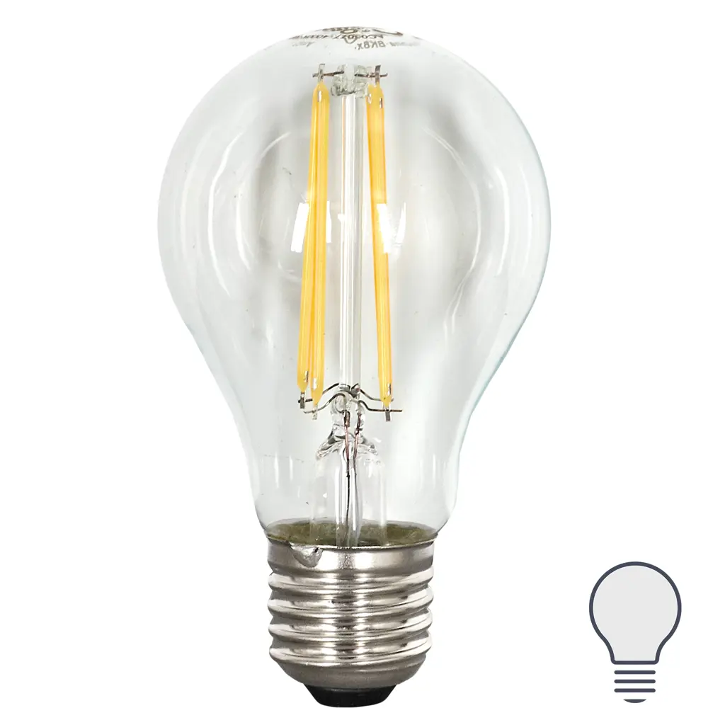 Лампа светодиодная Osram E27 220 В 7 Вт груша прозрачная 806 лм белый свет STLM-2067584