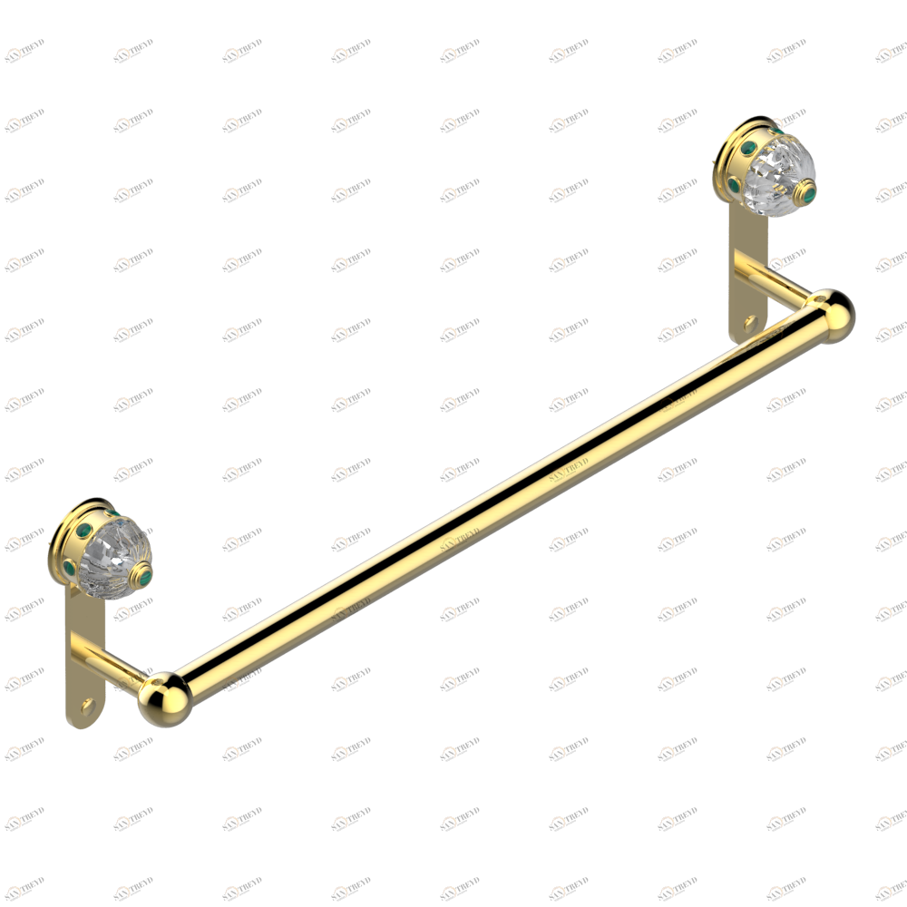 A1S-526/60 Держатель для полотенец в виде 1 перекладины Ø25 мм, длина 600 мм Thg-paris Cheverny с малахитом Покрытие PVD золотистый цвет A1S-526/60 CAT.F
