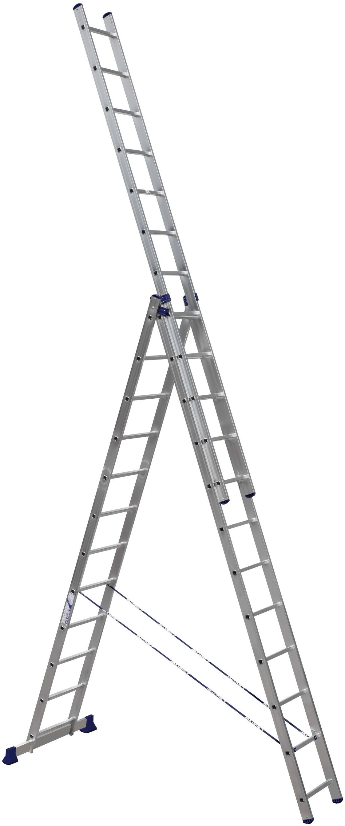 Алюминиевая трехсекционная универсальная лестница HS3 6312