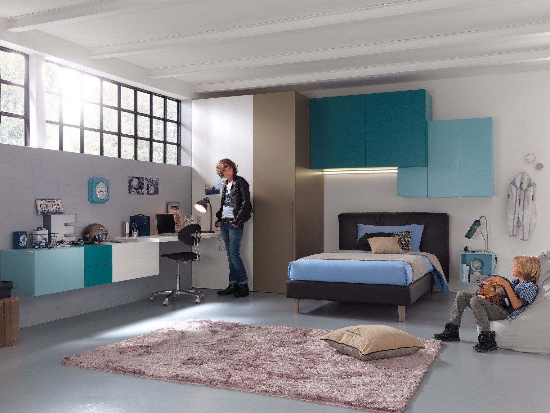 Секционная спальня из березы для мальчиков Moretti Compact YC305 ARCH-00050666