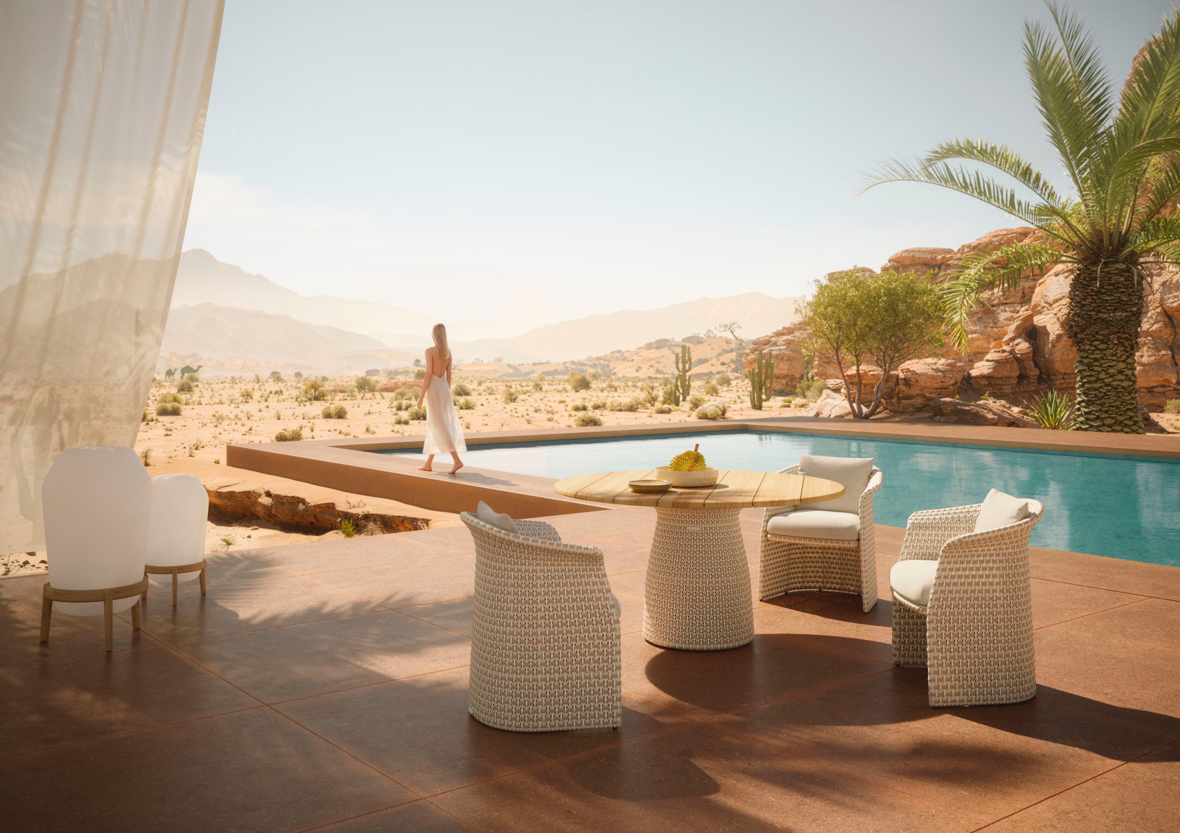 Круглый стол для сада из тикового дерева DEDON FLLAIR ARCH-00035845 - Вид №8