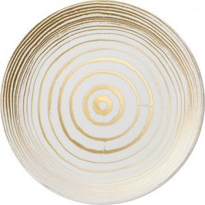 10547884 Dibbern Тарелка закусочная Dibbern Золотые кольца 21см, фарфор Фарфор костяной
