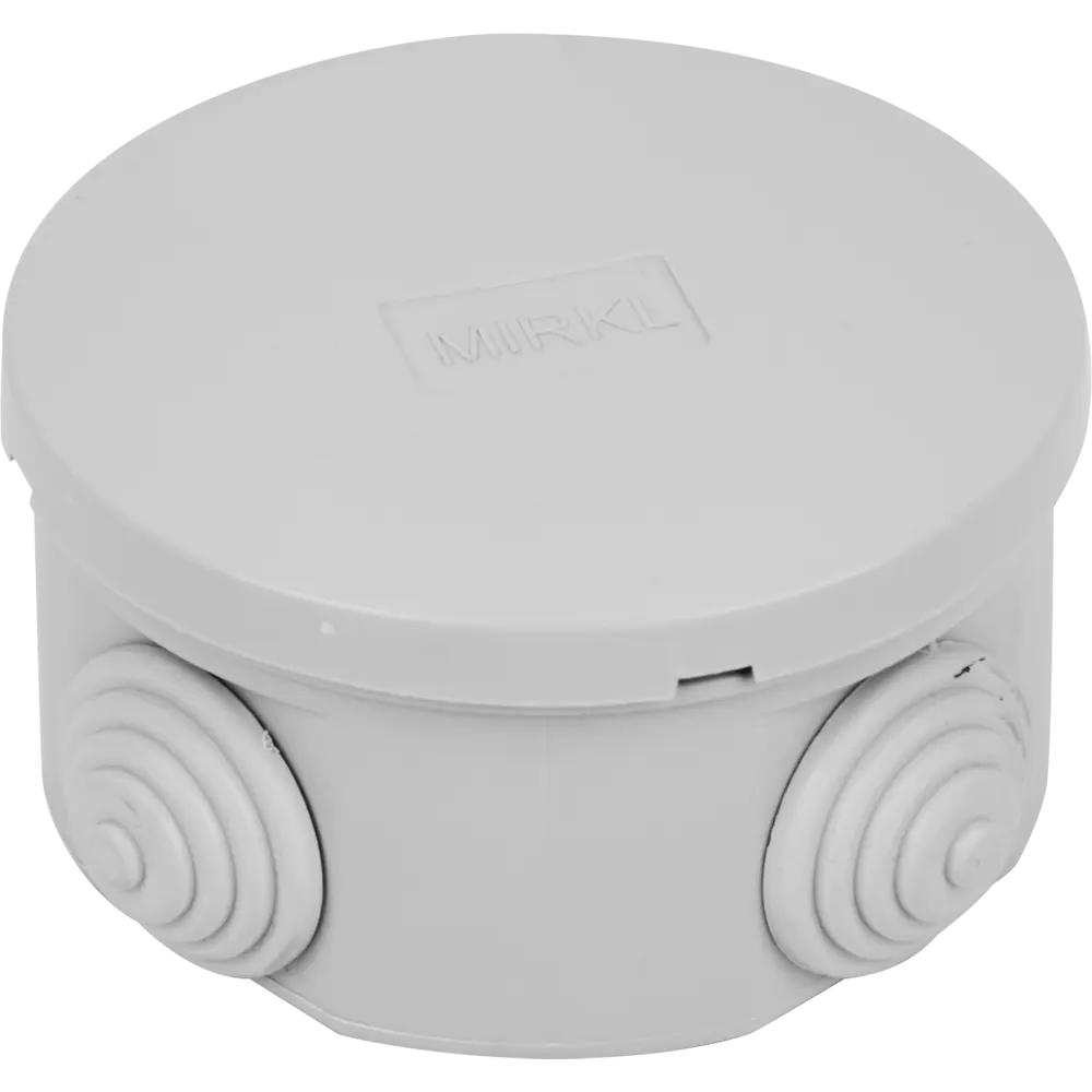 Распределительная коробка круглая открытая Mirkl D80x40 мм 4 ввода IP44 цвет серый 86577645 STLM-2091037 Santreyd 