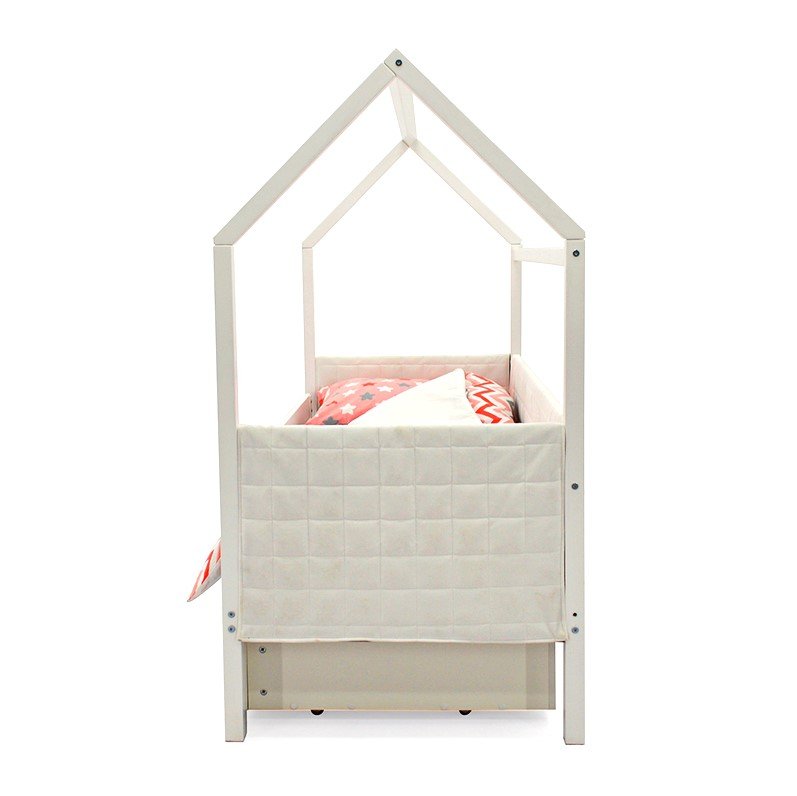Детская кровать-домик мягкая белая Svogen БЕЛЬМАРКО  00-3873179 Белый Santreyd  - Вид №10