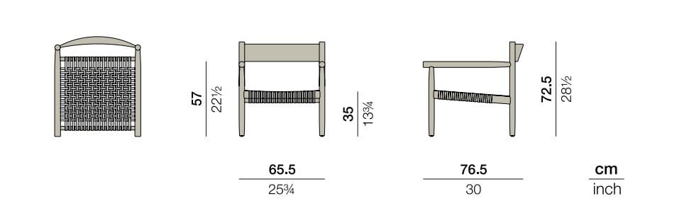 Садовое кресло из тикового дерева и ткани с подлокотниками DEDON TIBBO ARCH-00086726 - Вид №2