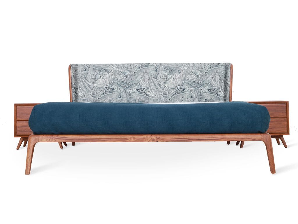 Двуспальная кровать из тикового дерева с мягким изголовьем Alankaram NILLYN ARCH-00079838 - Вид №1