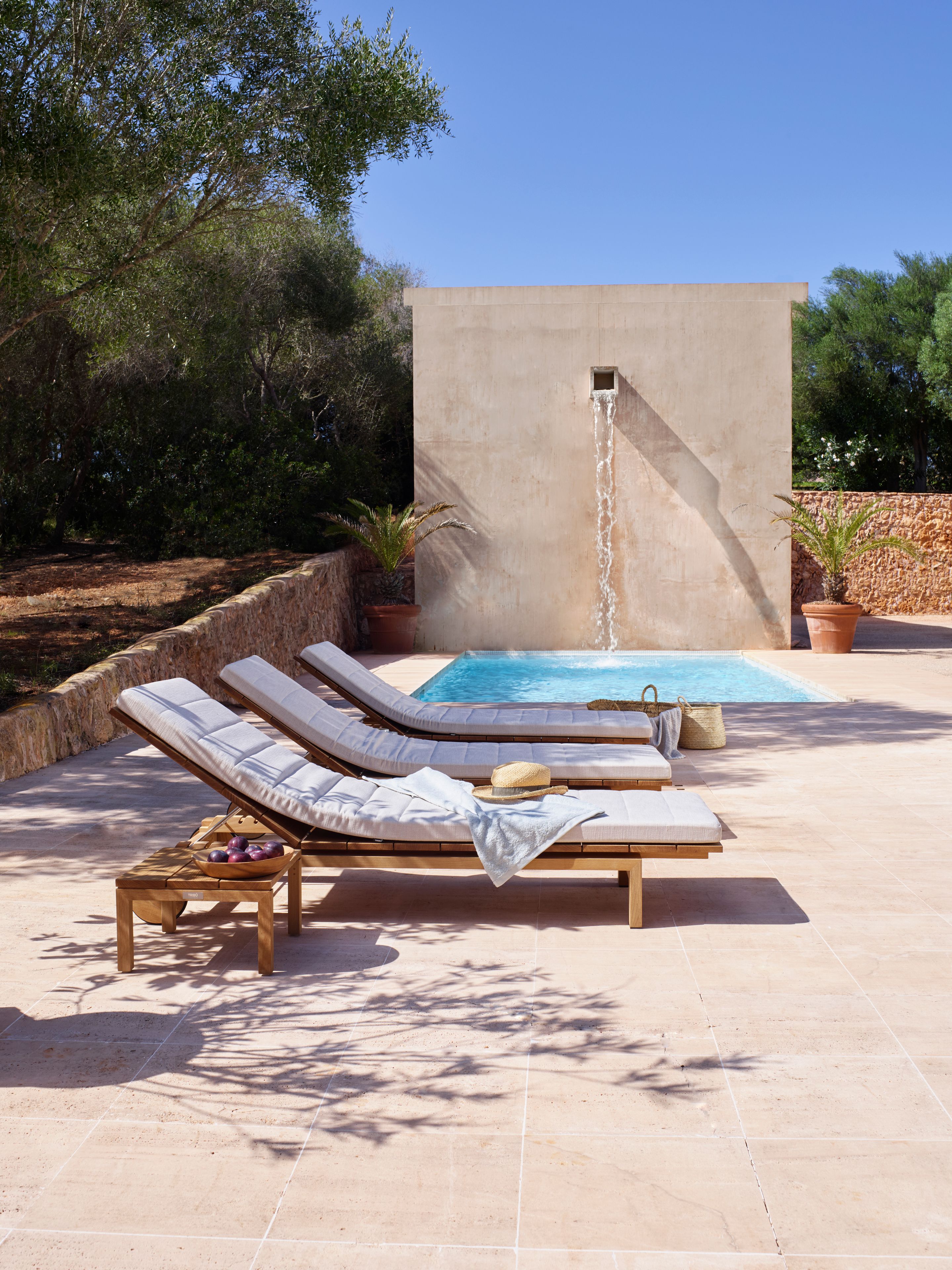 Садовая кровать с откидной спинкой из тикового дерева TRIBÙ Kos ARCH-00146292 - Вид №3