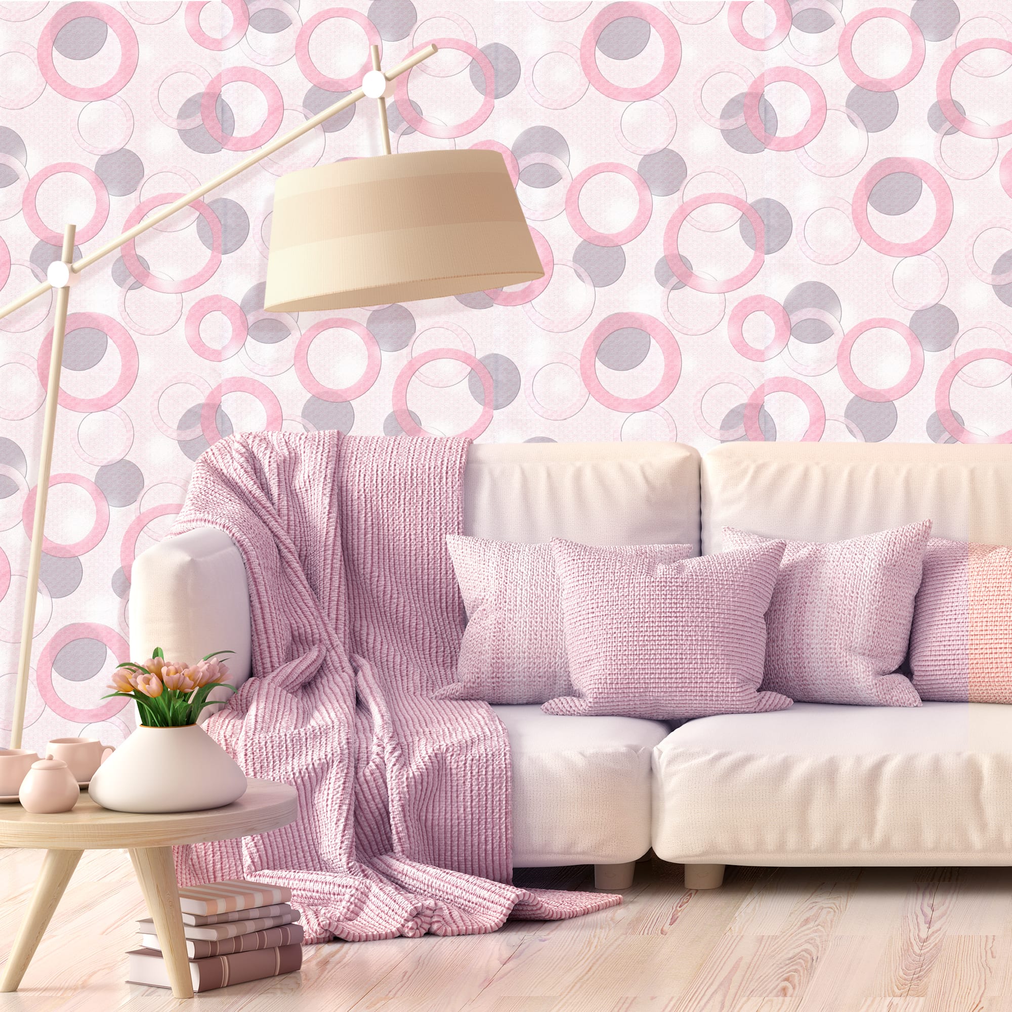 82938333 Обои бумажные розовые 0.53 м 9100-32 Баблс Santreyd  - Вид №3