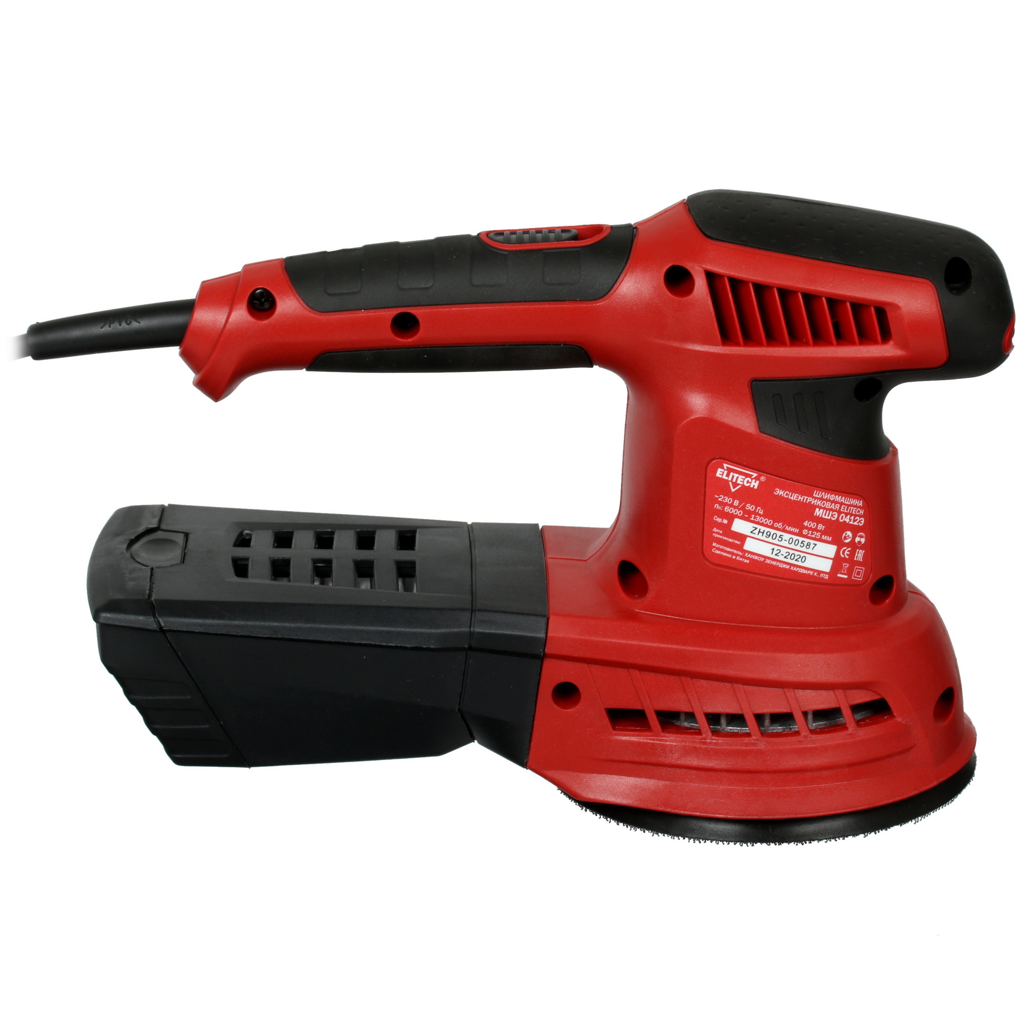 Эксцентриковая шлифмашинка Elitech МШЭ 0412Э 4775720 STDN-0105965 - Вид №3