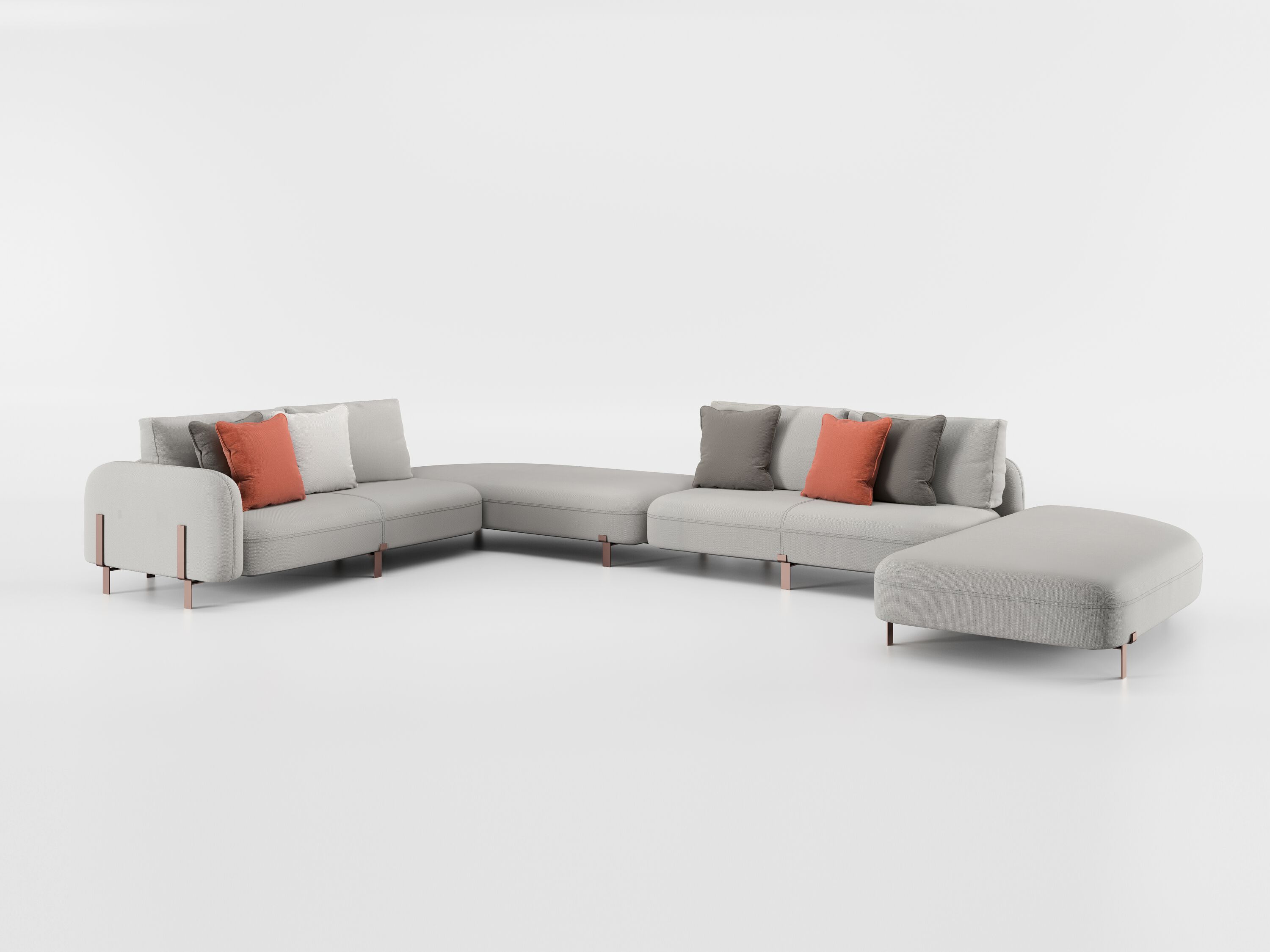 6-местный кожаный угловой модульный диван и многое другое Bizzotto Italia ARCH-00150857