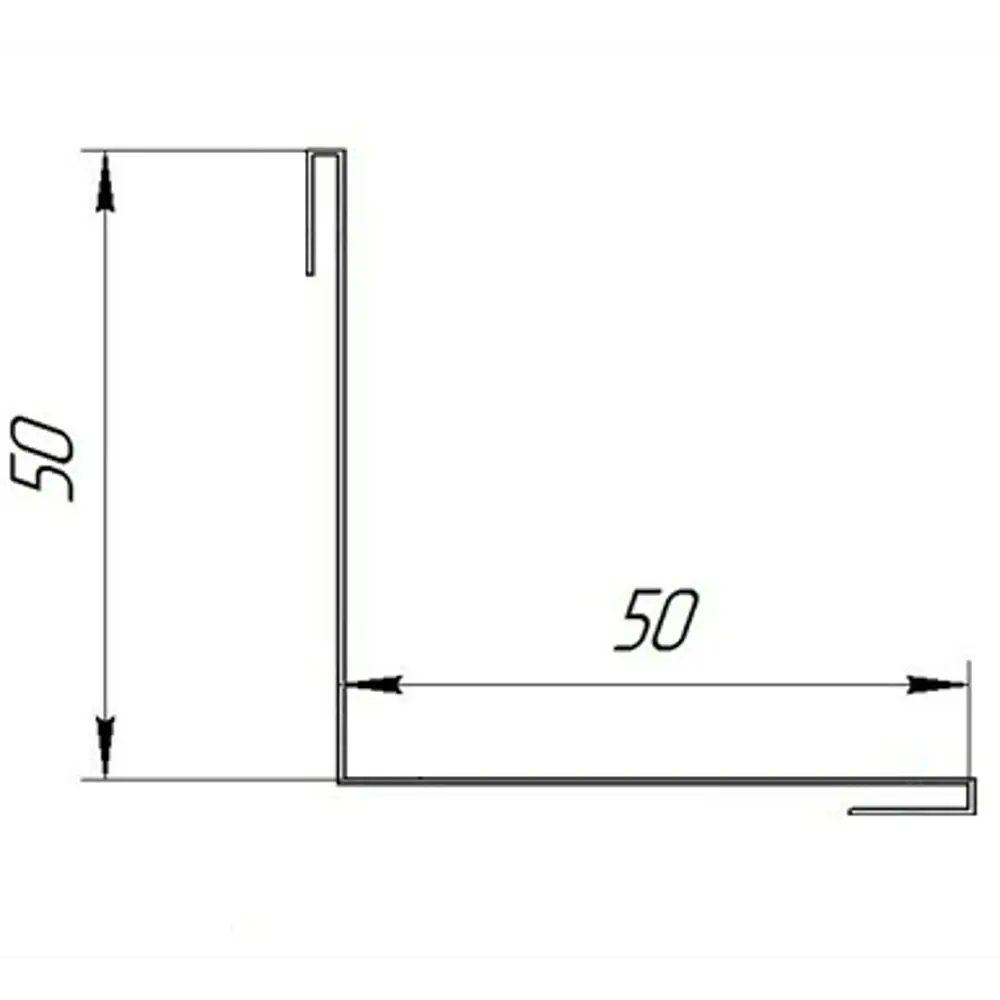 Планка для внутренних углов 50x50 мм 2 м 0.4 мм коричневый RAL 8017 83964111 STLM-2158138 Santreyd  - Вид №1