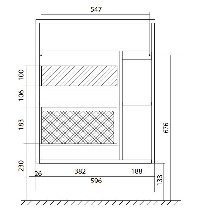 У75329 Тумба с раковиной Lido 60П 1д. Белый глянец 1 Marka LIDO - Вид №7
