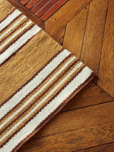 Изготовленный на заказ полосатый шерстяной прямоугольный ковер