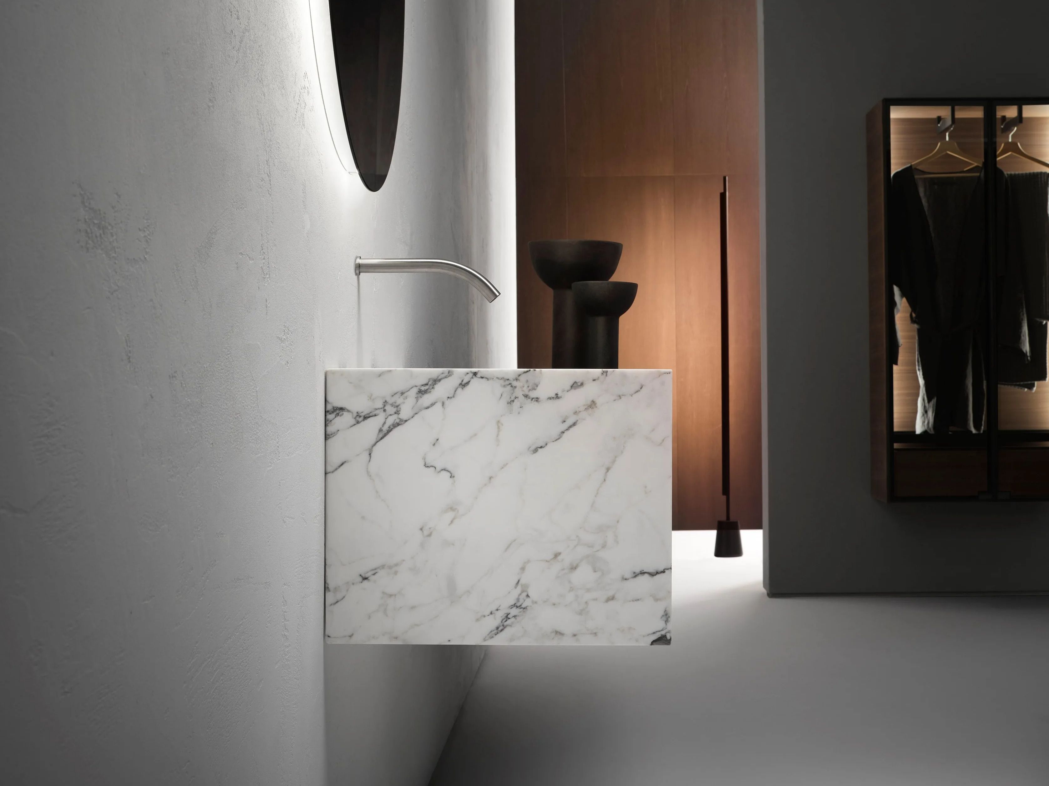 Прямоугольный подвесной умывальник из мрамора Арабескато Falper Minimum ARCH-00055747 - Вид №3