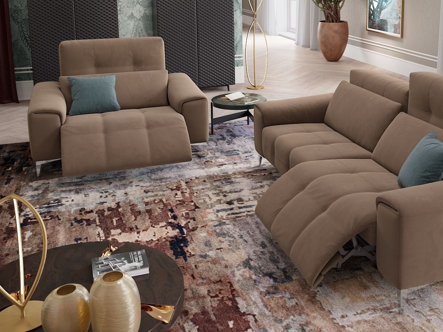 Тканевое кресло с подставкой для ног Sofanella Саленто ARCH-00104876 - Вид №3