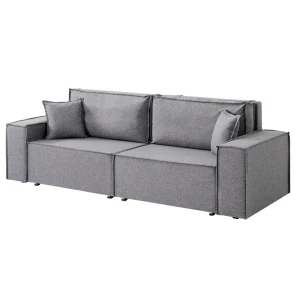91794283 Диван-кровать Nrava Loft M 247x89x100 см рогожка цвет lega grey (серый) STLM-1482350