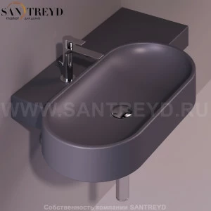 FL23ANTRACITEMATT Подвесная раковина настенная овальная Simas Flow черная