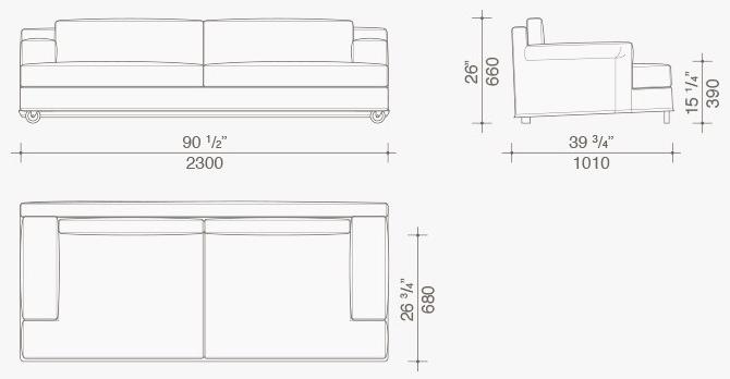 Lema 2-х местный тканевый диван на колесиках Aberdeen sun-id-1442833 - Вид №6