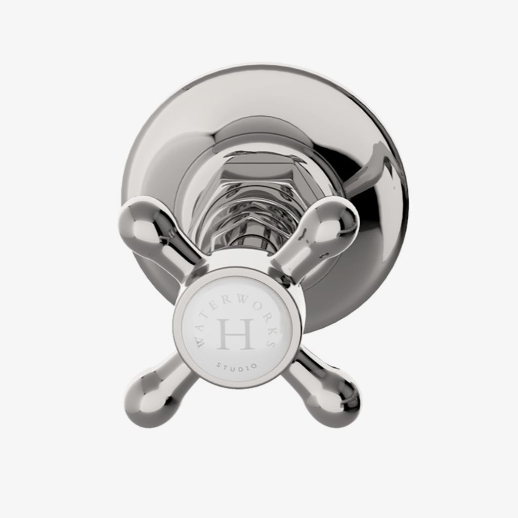 HGLS60 Низкопрофильный смеситель для унитаза Highgate с тремя отверстиями, металлическими поперечными ручками и клапаном Waterworks  - Вид №1