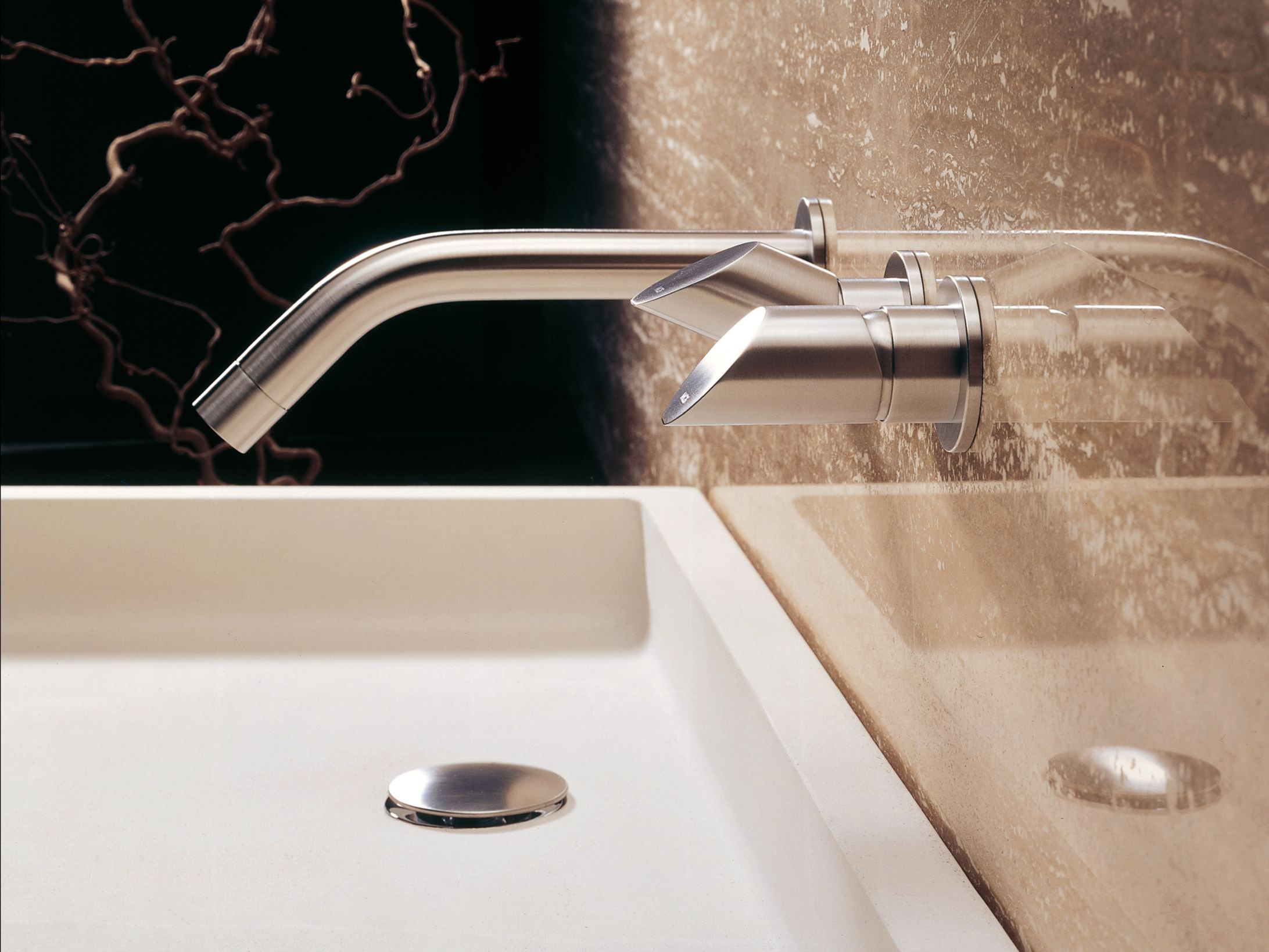 Настенный смеситель для раковины из нержавеющей стали с 3 отверстиями MGS ARCH-00022681 - Вид №2